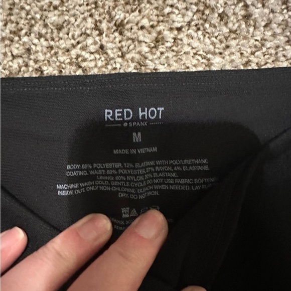 SPANX Red Hot Faux Leather Leggings - Picture 3 of 8